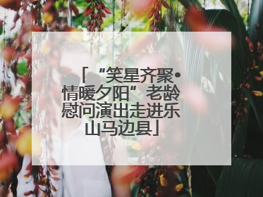“笑星齐聚•情暖夕阳”老龄慰问演出走进乐山马边县