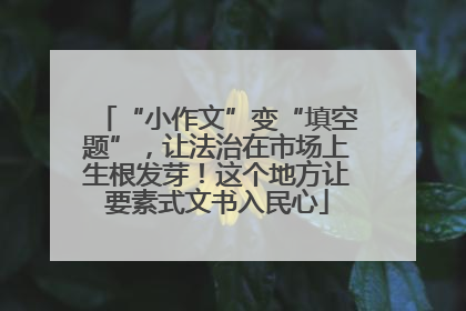 “小作文”变“填空题”，让法治在市场上生根发芽！这个地方让要素式文书入民心