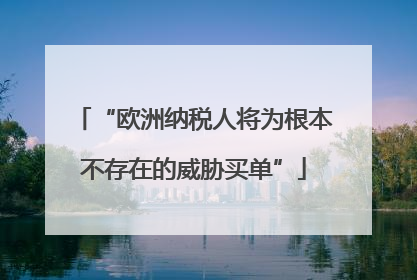 “欧洲纳税人将为根本不存在的威胁买单”