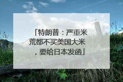 特朗普：严重米荒都不买美国大米，要给日本发函