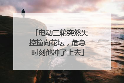 电动三轮突然失控撞向花坛，危急时刻他冲了上去