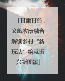 甘肃甘谷：文旅农康融合解锁乡村“新玩法”绘就振兴新图景