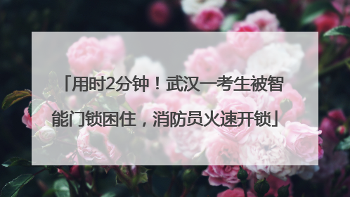 用时2分钟！武汉一考生被智能门锁困住，消防员火速开锁
