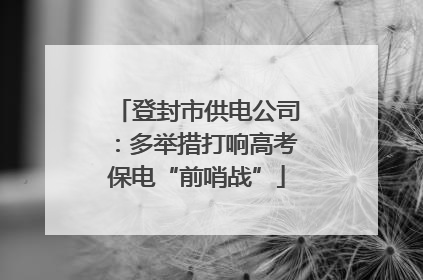 登封市供电公司：多举措打响高考保电“前哨战”