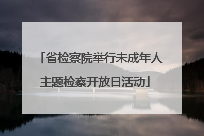 省检察院举行未成年人主题检察开放日活动