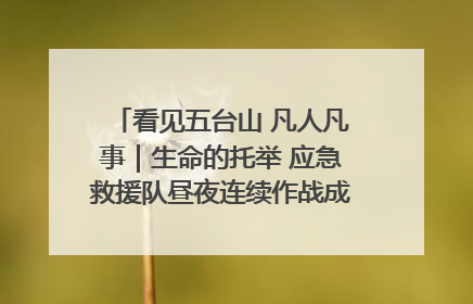 看见五台山 凡人凡事｜生命的托举 应急救援队昼夜连续作战成功救出两批被困游客