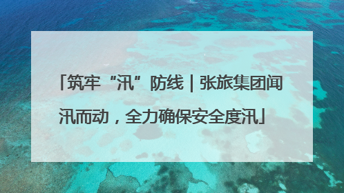 筑牢“汛”防线｜张旅集团闻汛而动，全力确保安全度汛