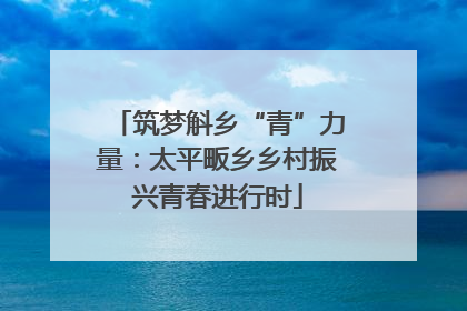 筑梦斛乡“青”力量：太平畈乡乡村振兴青春进行时