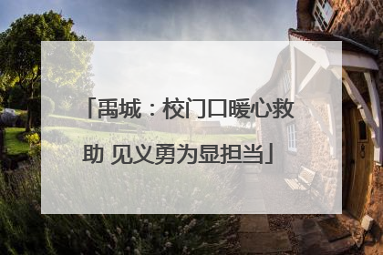 禹城：校门口暖心救助 见义勇为显担当