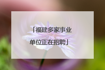 福建多家事业单位正在招聘