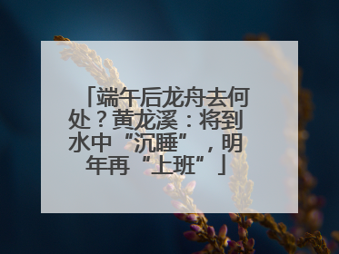 端午后龙舟去何处？黄龙溪：将到水中“沉睡”，明年再“上班”