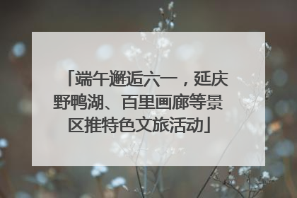 端午邂逅六一，延庆野鸭湖、百里画廊等景区推特色文旅活动