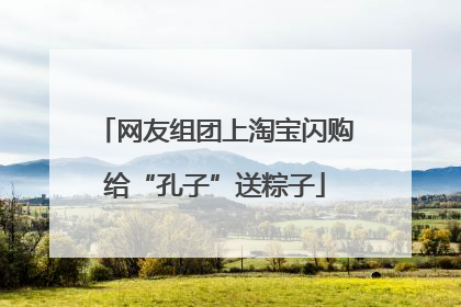 网友组团上淘宝闪购给“孔子”送粽子