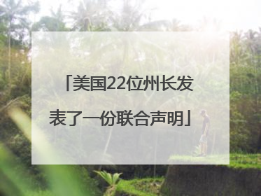 美国22位州长发表了一份联合声明