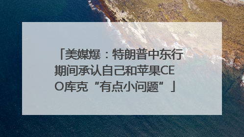 美媒爆：特朗普中东行期间承认自己和苹果CEO库克“有点小问题”