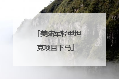 美陆军轻型坦克项目下马