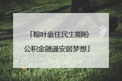 粽叶裹住民生期盼 公积金融通安居梦想
