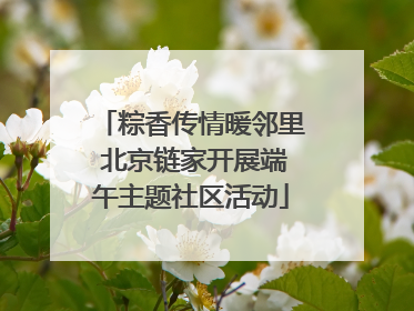 粽香传情暖邻里 北京链家开展端午主题社区活动