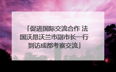 促进国际交流合作 法国沃昂沃兰市副市长一行到访成都考察交流