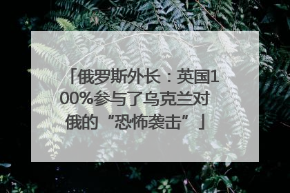 俄罗斯外长：英国100%参与了乌克兰对俄的“恐怖袭击”