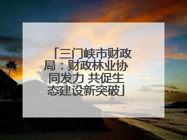 三门峡市财政局：财政林业协同发力 共促生态建设新突破