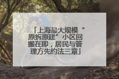上海最大规模“原拆原建”小区回搬在即，居民与管理方先约法三章