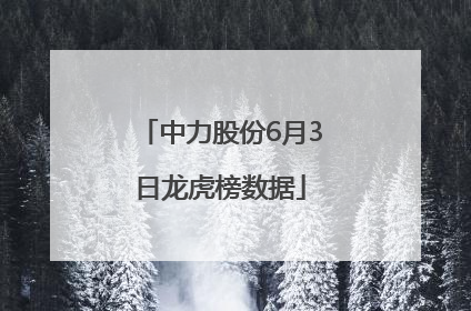 中力股份6月3日龙虎榜数据