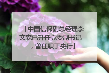 中国信保副总经理李文森已升任党委副书记，曾任职于央行