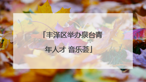 丰泽区举办泉台青年人才 音乐荟