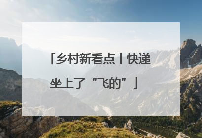 乡村新看点丨快递坐上了“飞的”