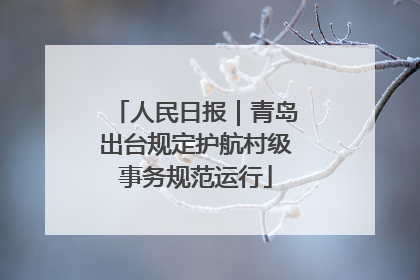 人民日报｜青岛出台规定护航村级事务规范运行