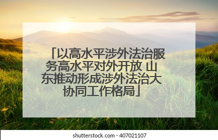 以高水平涉外法治服务高水平对外开放 山东推动形成涉外法治大协同工作格局
