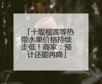十堰榴莲等热带水果价格持续走低！商家：预计还能再降