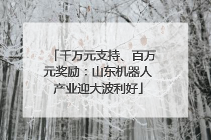 千万元支持、百万元奖励：山东机器人产业迎大波利好