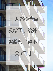 入省检查点发粽子，给外省游客“整不会了”