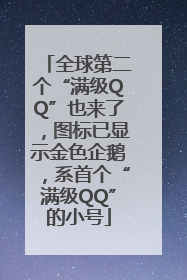 全球第二个“满级QQ”也来了，图标已显示金色企鹅，系首个“满级QQ”的小号
