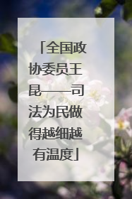 全国政协委员王昆——司法为民做得越细越有温度
