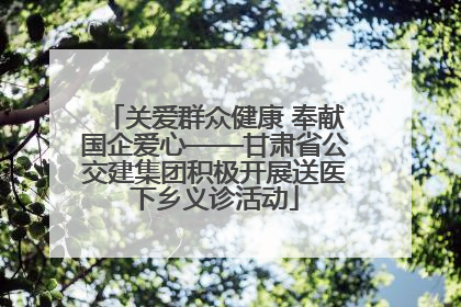 关爱群众健康 奉献国企爱心——甘肃省公交建集团积极开展送医下乡义诊活动