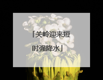 关岭迎来短时强降水