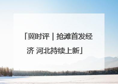 冀时评｜抢滩首发经济 河北持续上新