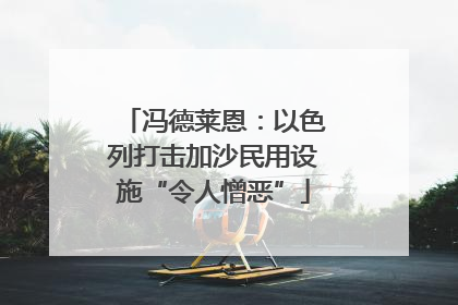 冯德莱恩：以色列打击加沙民用设施“令人憎恶”