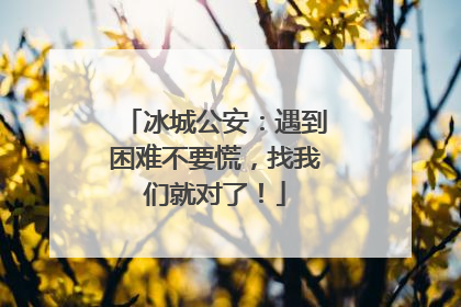 冰城公安：遇到困难不要慌，找我们就对了！