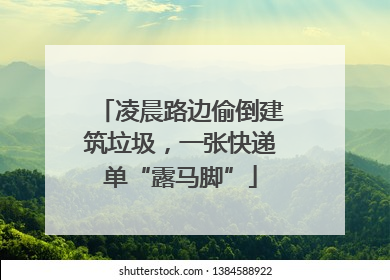 凌晨路边偷倒建筑垃圾，一张快递单“露马脚”