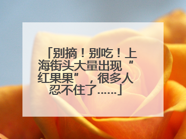 别摘！别吃！上海街头大量出现“红果果”，很多人忍不住了……