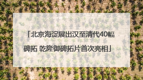 北京海淀展出汉至清代40幅碑拓 乾隆御碑拓片首次亮相