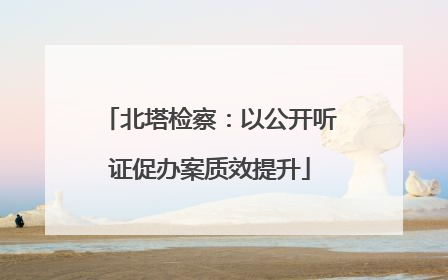 北塔检察：以公开听证促办案质效提升