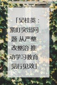 吴桂英：紧盯突出问题 从严整改整治 推动学习教育见行见效