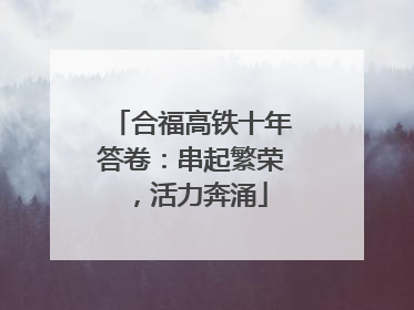 合福高铁十年答卷：串起繁荣，活力奔涌