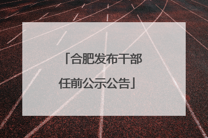 合肥发布干部任前公示公告
