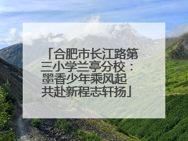 合肥市长江路第三小学兰亭分校：墨香少年乘风起 共赴新程志轩扬